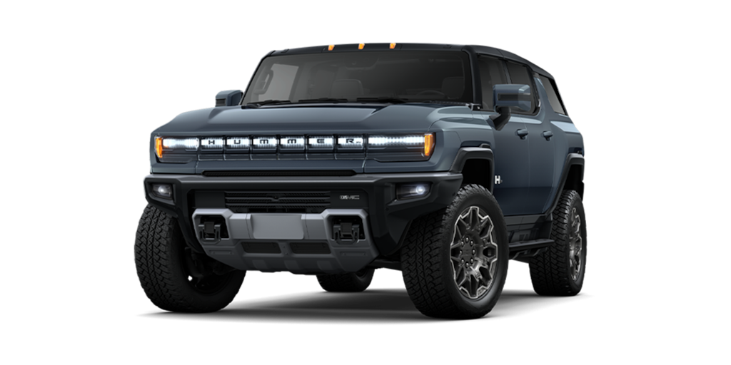 Pickup de lujo GMC hummer EV SUV en color graphite blue metallic